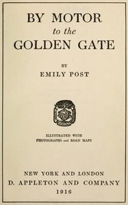 Cover of By motor to the Golden Gate — Re...